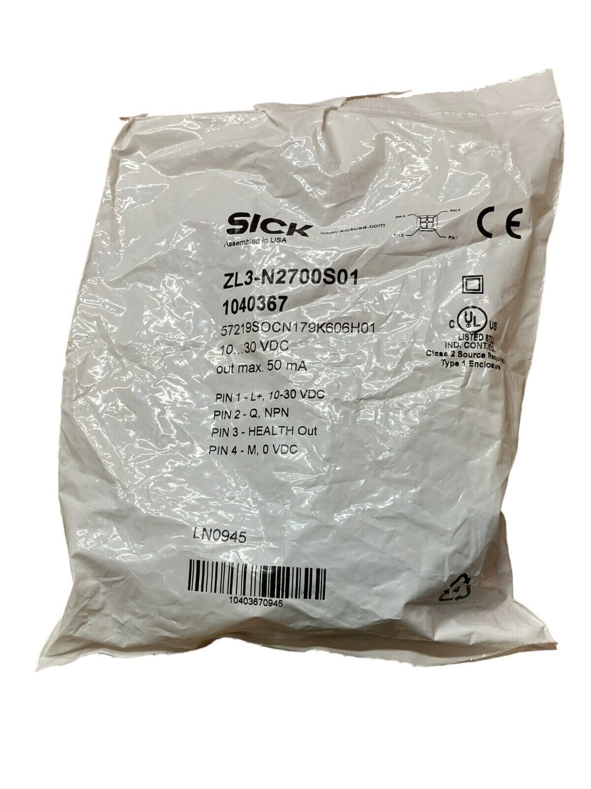 Sick ZL3-N2700S01 - Sick ZL3-N2700S01 Photoelectric Sensor 1040367