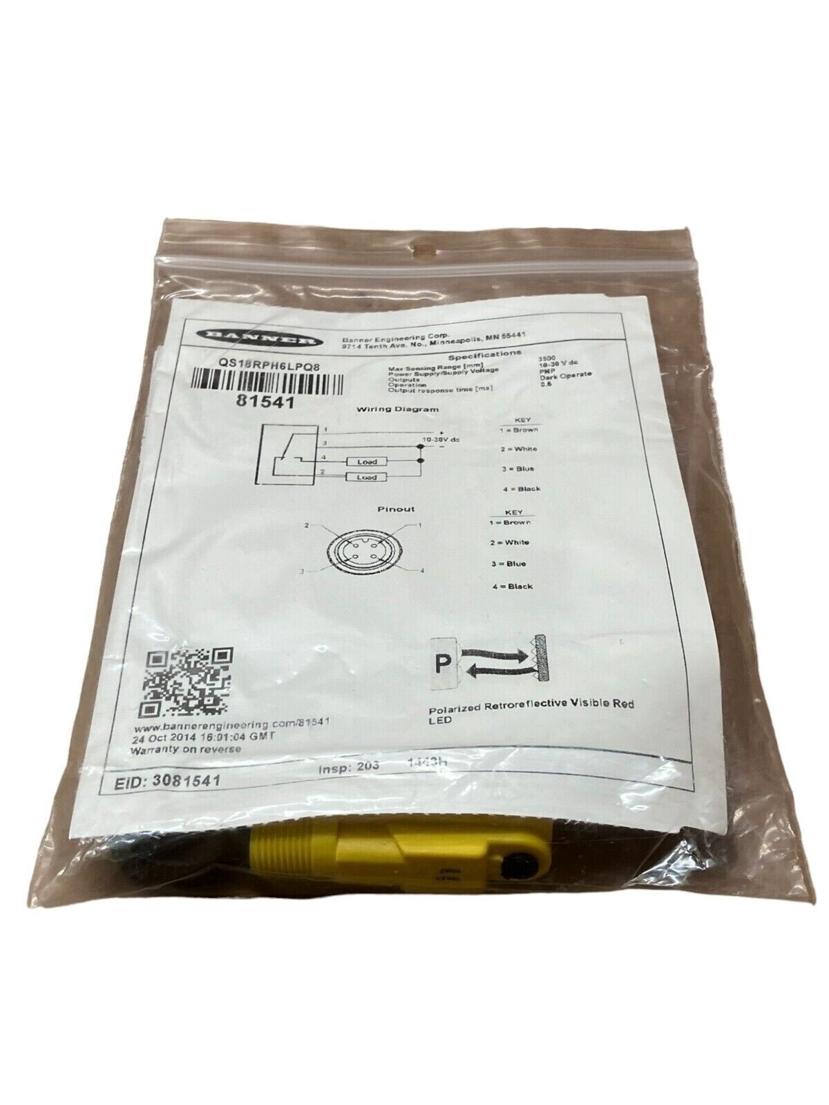 Banner QS18RPH6LPQ8 81541 Photoelectric Sensor - Image 2