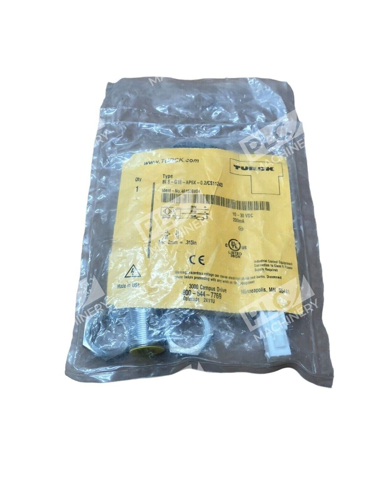 Turck BI8-G18-AP6X-0.2/CS11243 - Turck BI8-G18-AP6X-0.2/CS11243 Inductive Sensor New