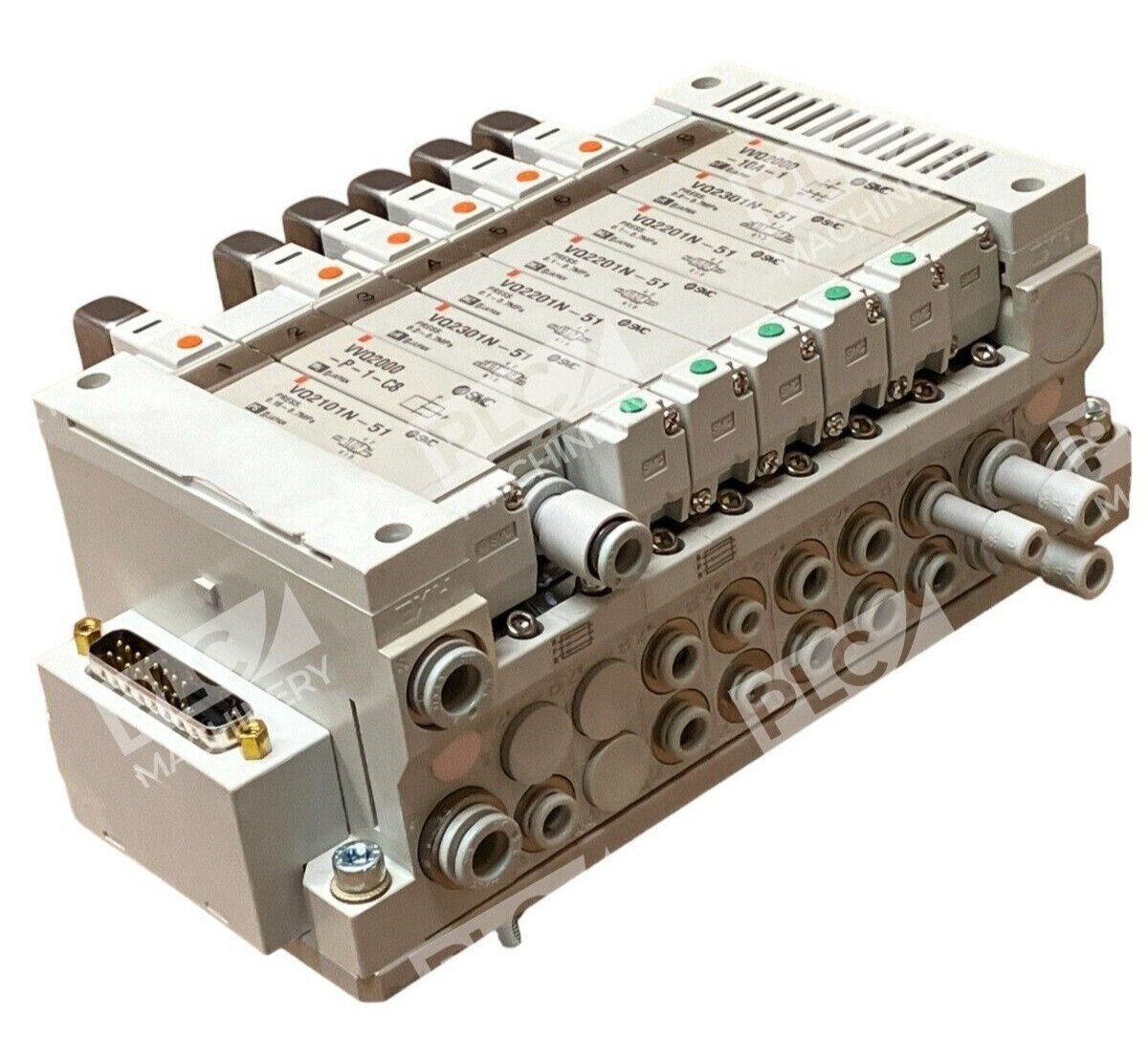 SMC VV5Q21-08-DAN00043 - SMC VV5Q21-08-DAN00043 8 Station W/ VQ2101N-51 VVQ2000 VQ220