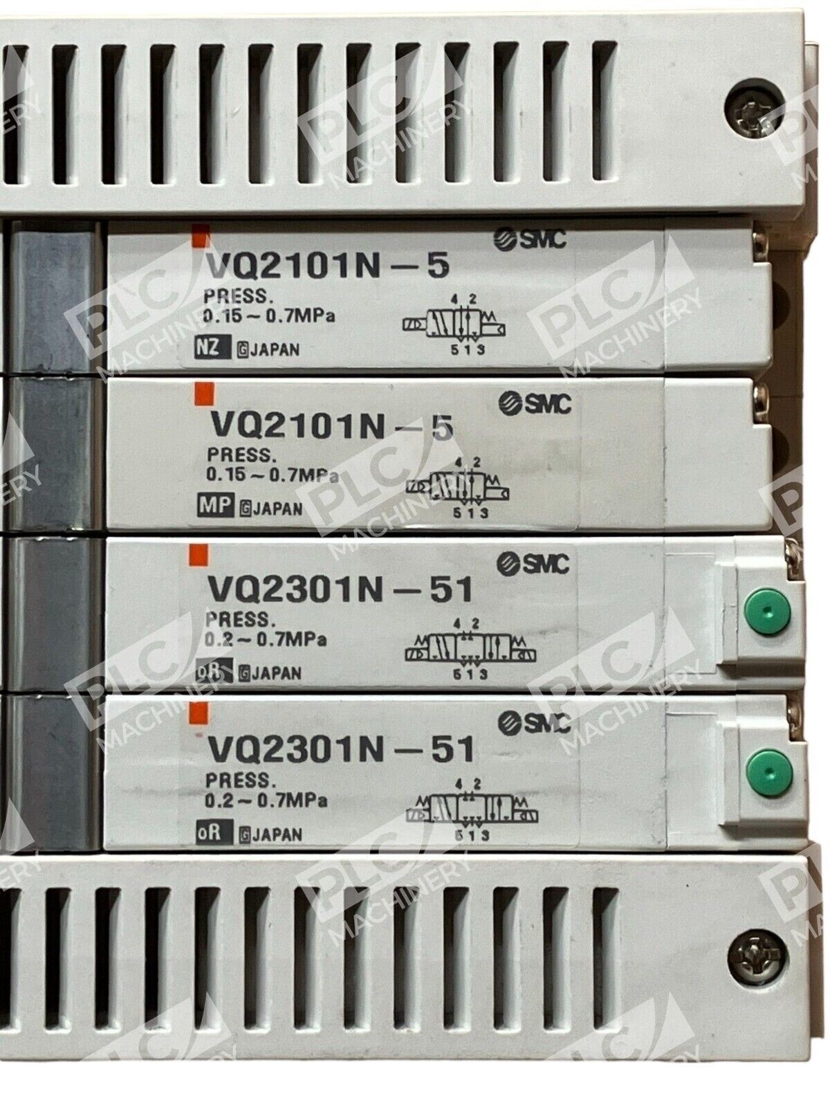 SMC VV5Q2-F2M08 4 Station Manifold W/ 2x VQ2101N-5 2x VQ2301N-51 - Image 4