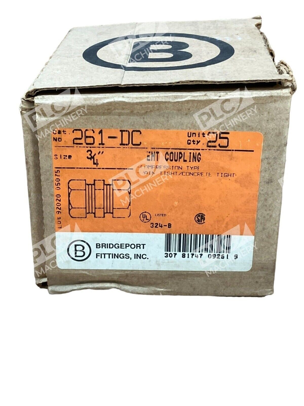 Bridgeport 261-DC - Bridgeport 261-DC EMT Coupling 3/4" (Box of 25)