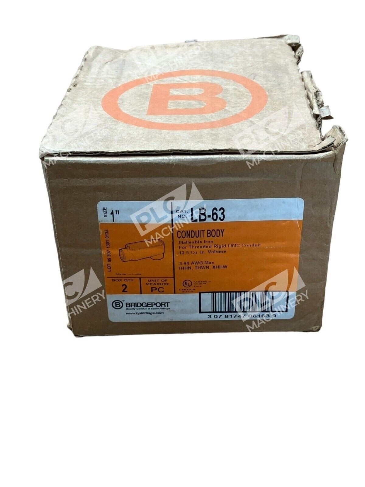 Bridgeport LB-63 Conduit Body 1" (Box of 2) - Image 2