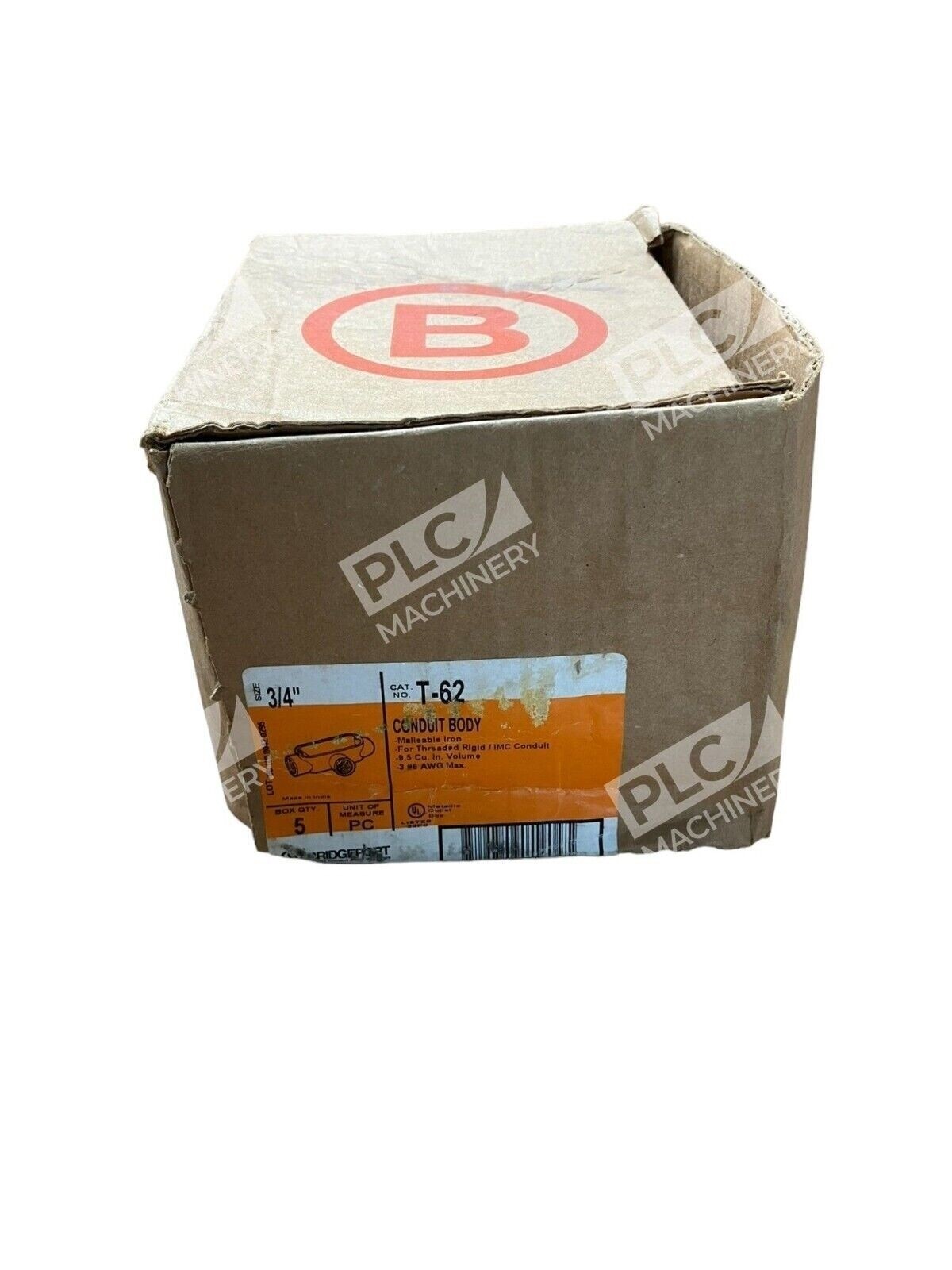 Bridgeport T-62 Conduit Body 3/4" (Box of 4) - Image 2
