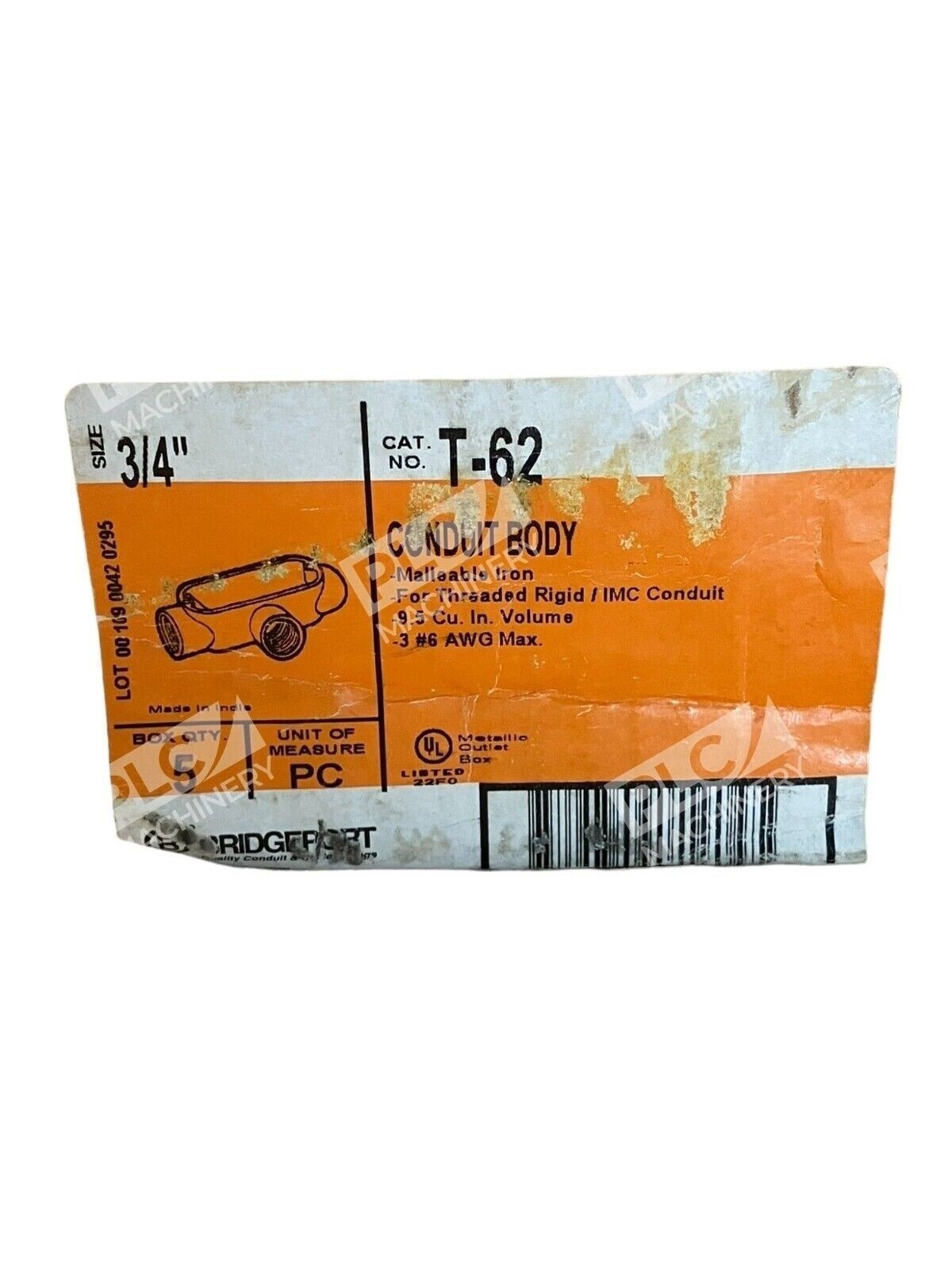 Bridgeport T-62 Conduit Body 3/4" (Box of 4) - Image 3