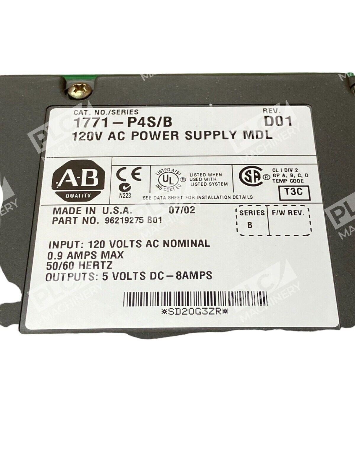 Allen Bradley 1771-P4S1 20V AC Power Supply Module NEW IN BOX Rockwell DIN Rail - Image 5