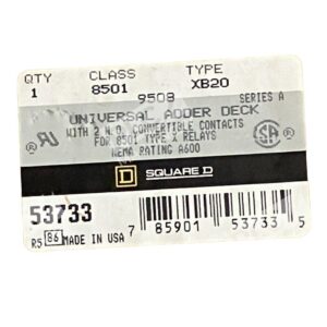 Square D 8501 XB20 /A - Square D 8501 XB20 /A Universal Adder Deck