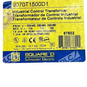 Square D 9070T1500D1 - Square D 9070T1500D1 Industrial Control Transformer