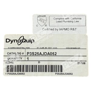 DynaQuip P3S25AJDA052 - P3S25AJDA052A - DynaQuip - P3S25AJDA052 Ball Valve