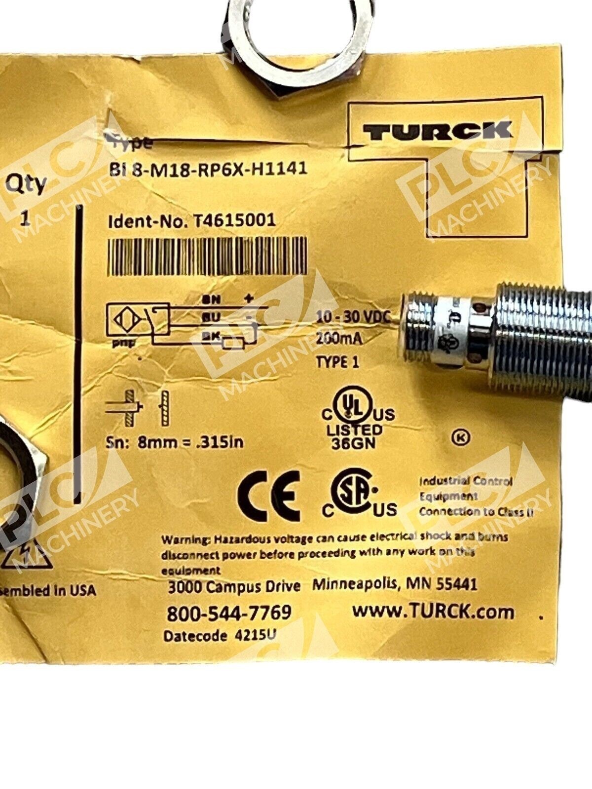 Turck BI 8-M18-RP6X-H1141 Proximity Sensor - Image 3