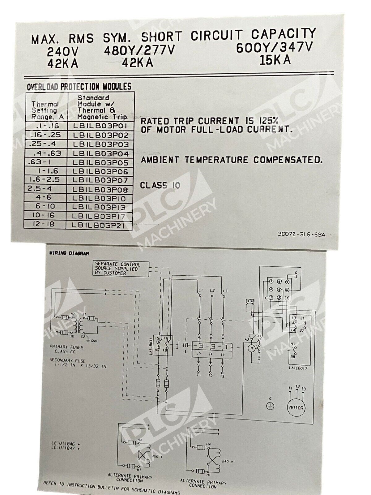 Square D IEC Controls LE1UI1846FC Integral Self-Protected Starter Original Box - Image 5