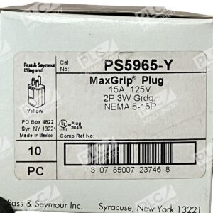 Pass & Seymour PS5965-Y - Pass & Seymour PS5965-Y MaxGrip Plug (Box of 10)