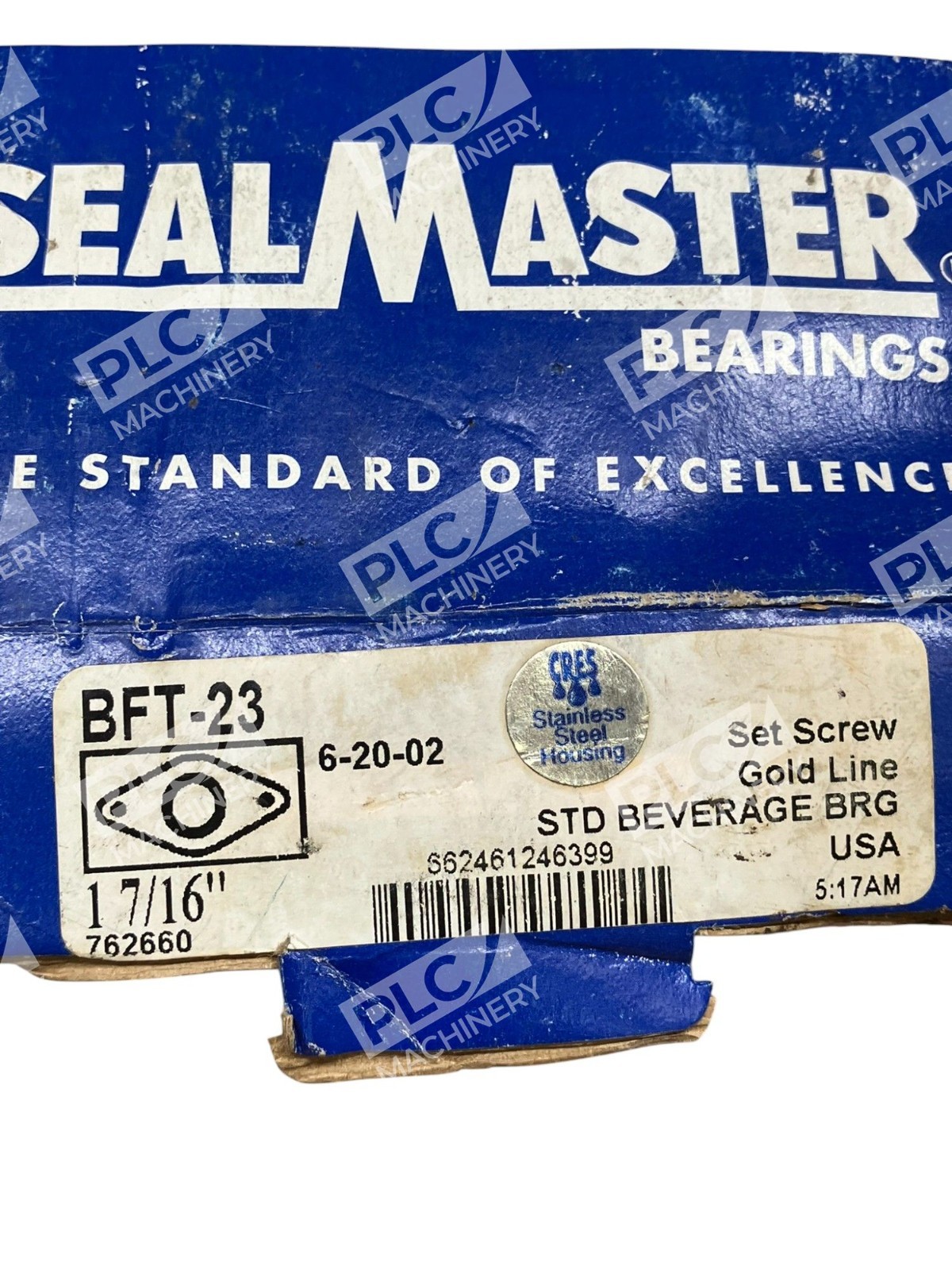 Sealmaster 1-7/16" Gold Line Set Screw Bearing BFT-23 - Image 3