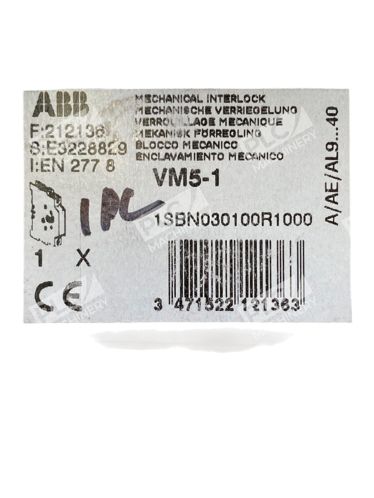 ABB 212138 1SBN030100R1000 Mechanical Interlock VM5-1 - Image 3