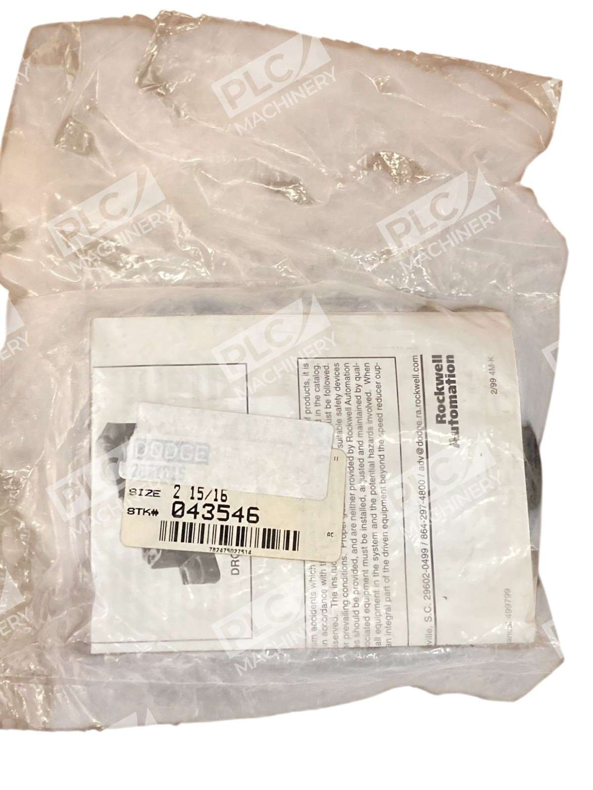 Dodge Rockwell Automation 2-15/16" 28TT215 Sealing Ring 043546 - Image 2