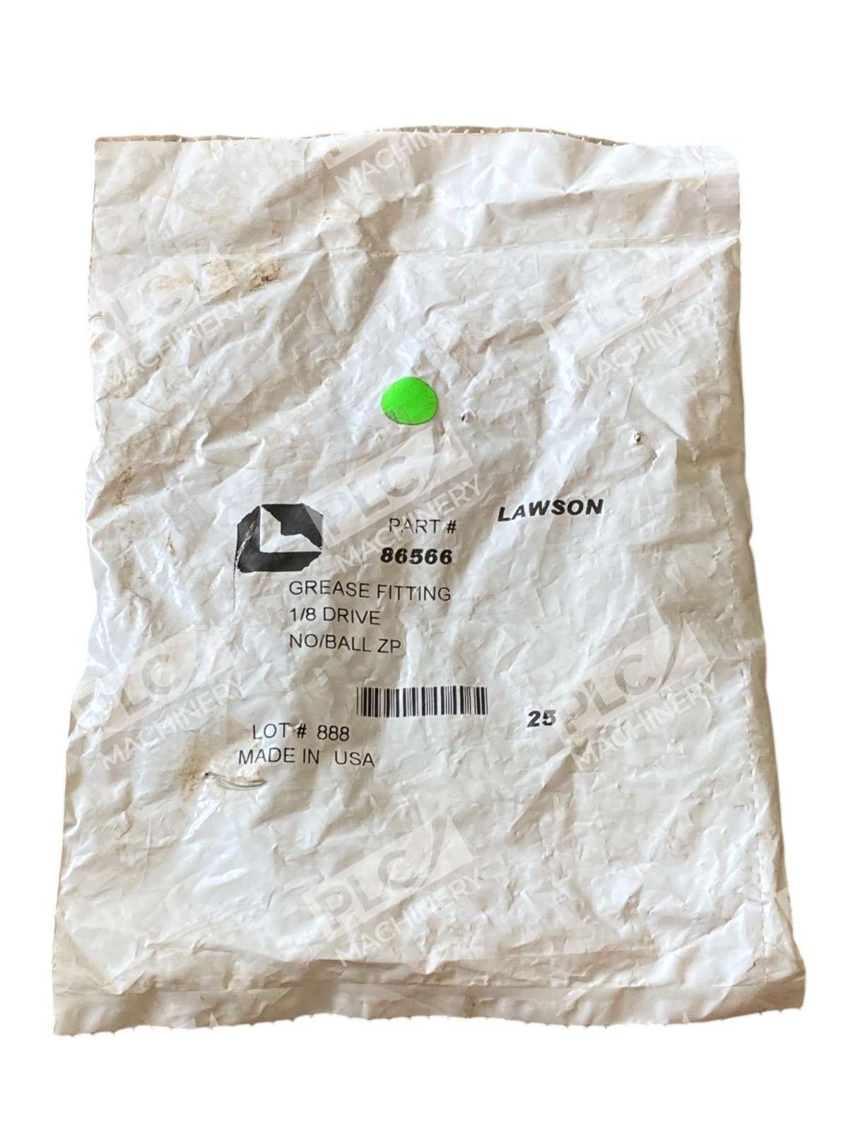 Lawson 86566 - Lawson 1/8 Drive No/Ball ZP Grease Fitting 86566 (Bag of 25)