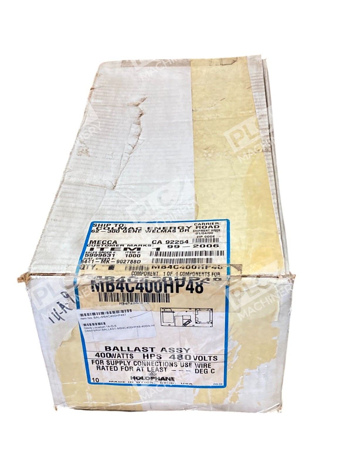 Holophane 400W HPS 480V S51 Lamp LBF2-5024 Ballast Assembly MB4C400HP48 - Image 2