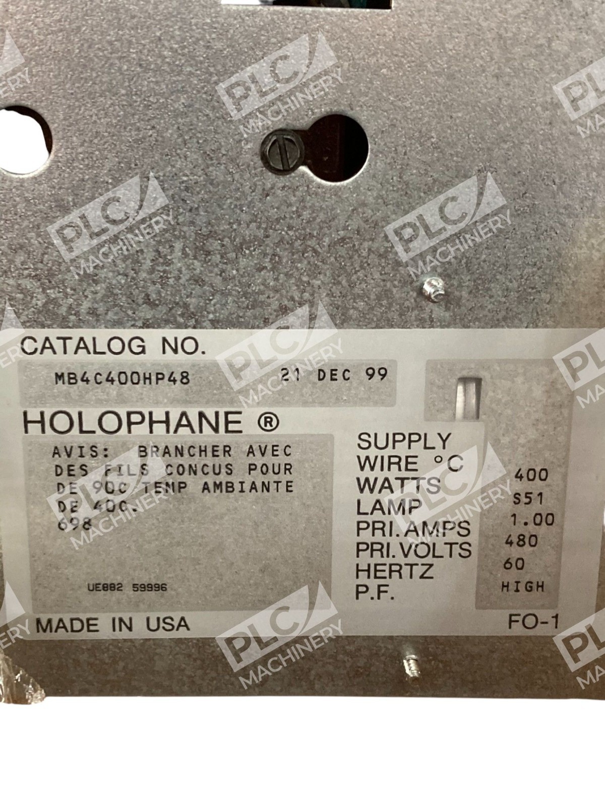 Holophane HL Series B 400W S51 Lamp LBF2-5024 Ballast Assembly MB4C400HP48 - Image 9