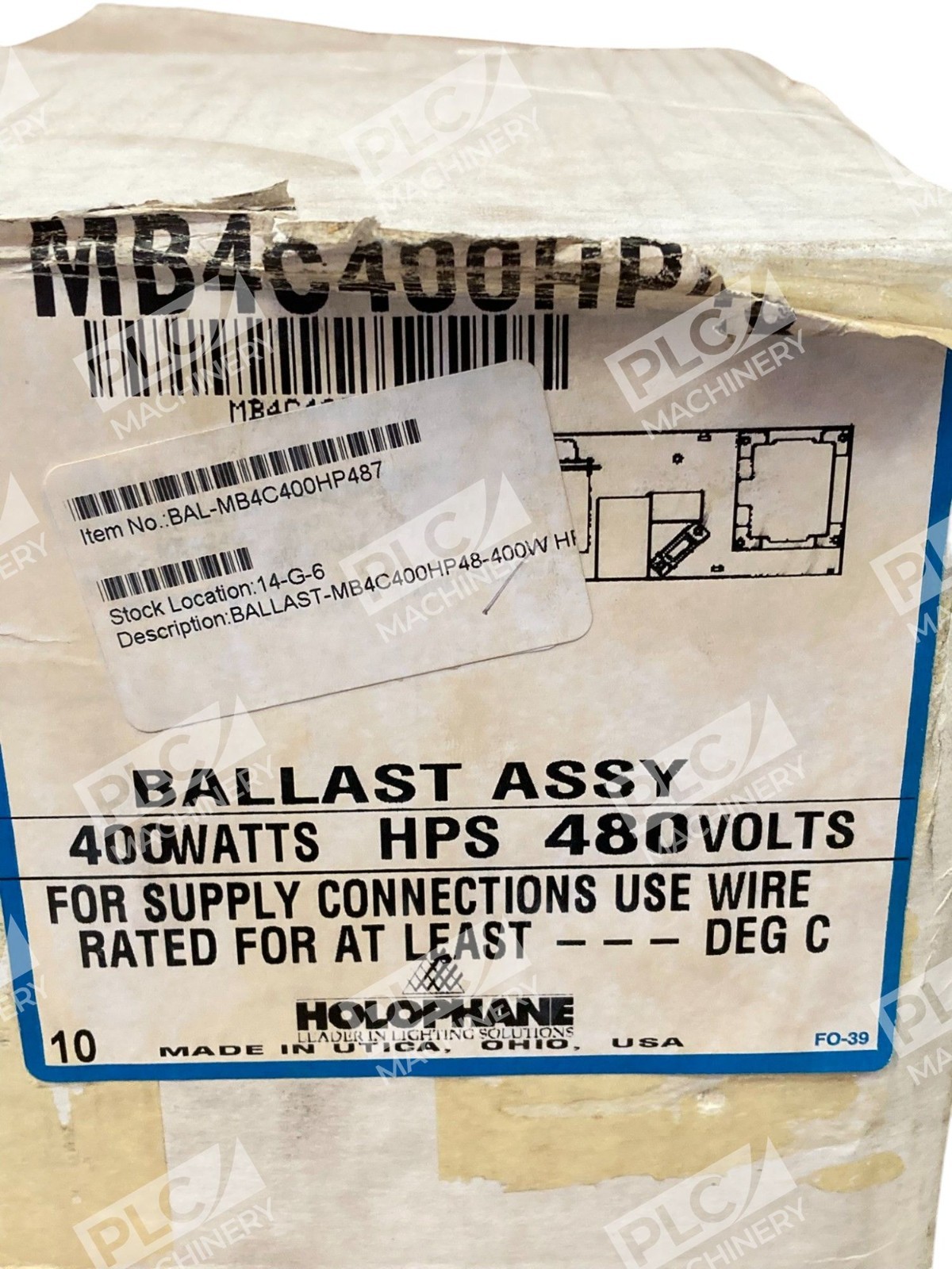 Holophane HL Series B 400W S51 Lamp LBF2-5024 Ballast Assembly MB4C400HP48 - Image 3