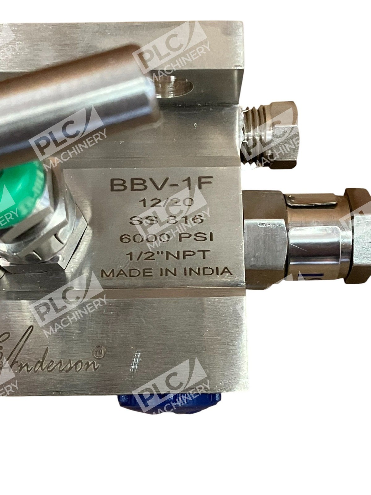 WE Anderson 12/20 SS 316 6000PSI 1/2" NPT 3 Valve Manifold BBV-1F - Image 9