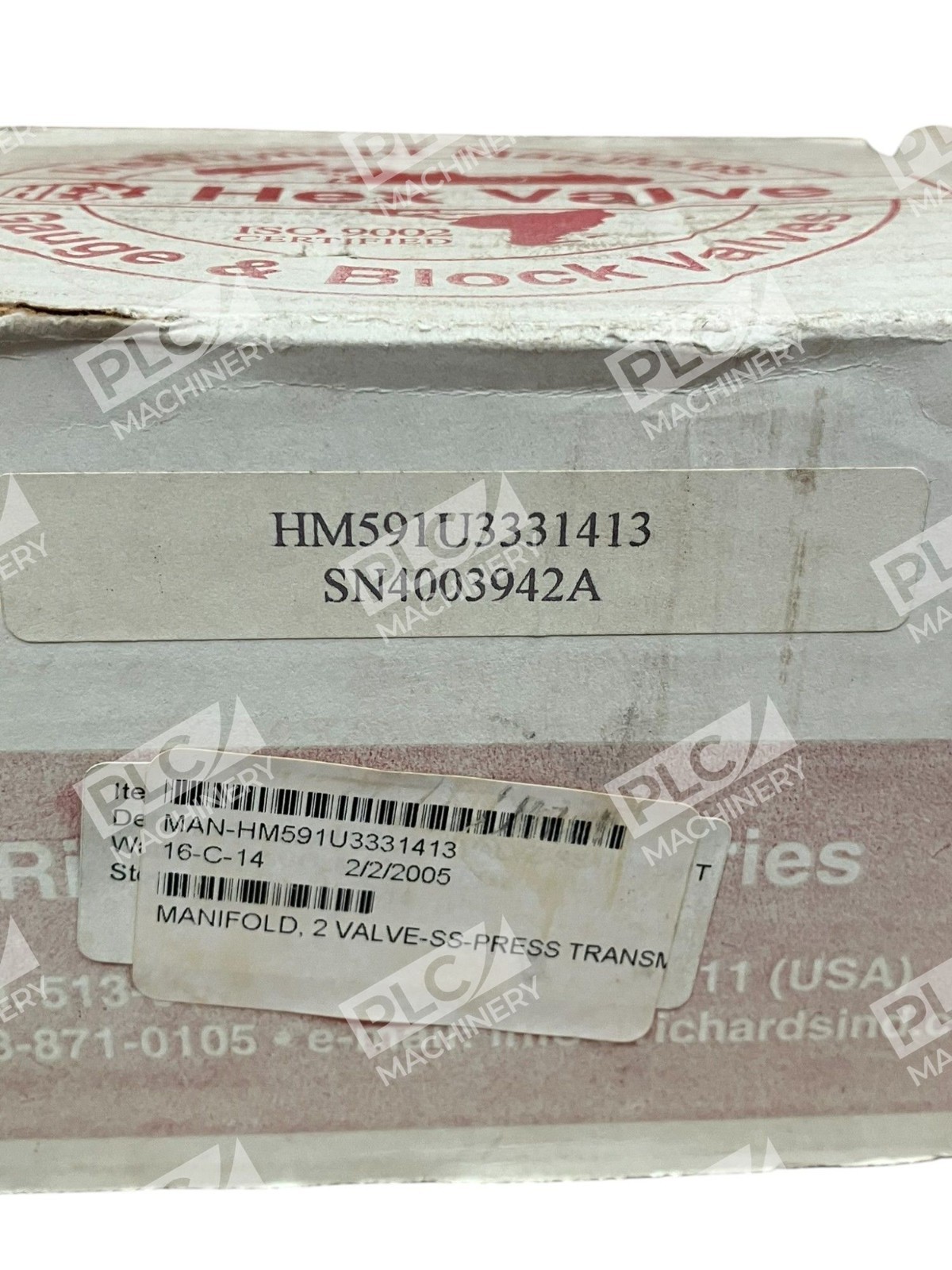 Richard Industries 56522 Stainless Steel Hex Valve HM591U3331413 - Image 4