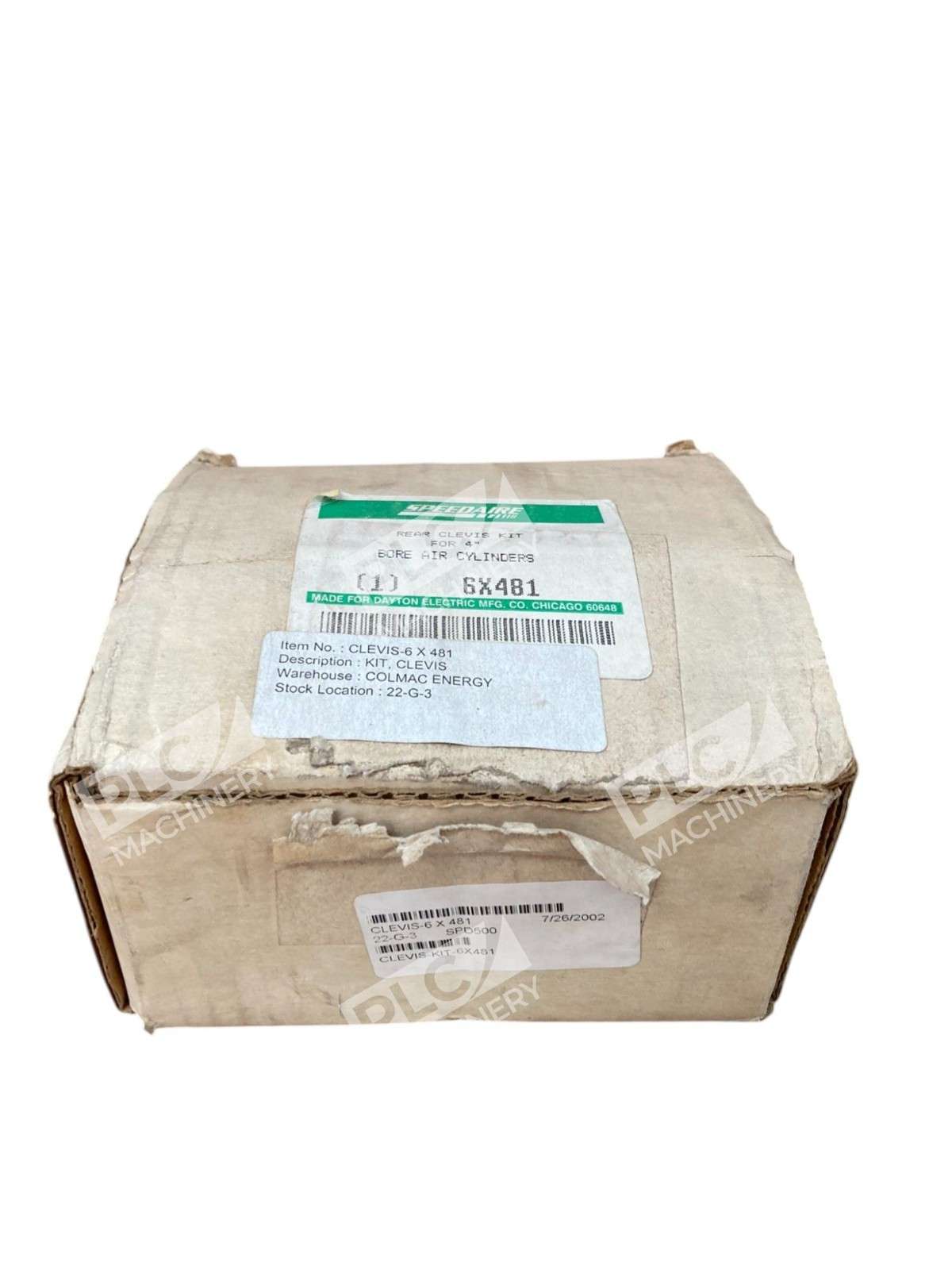 Speedaire For 4" Bore Air Cylinders Rear Clevis Kit 6X481 - Image 8