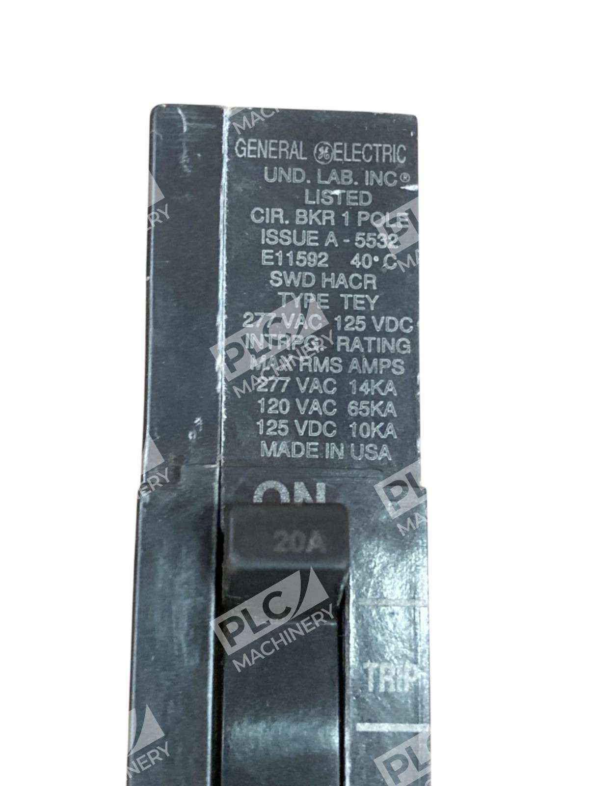 General Electric GE 1 Pole A-5532 E11592 SWD HACR 20A Circuit Breaker TEY120 - Image 6