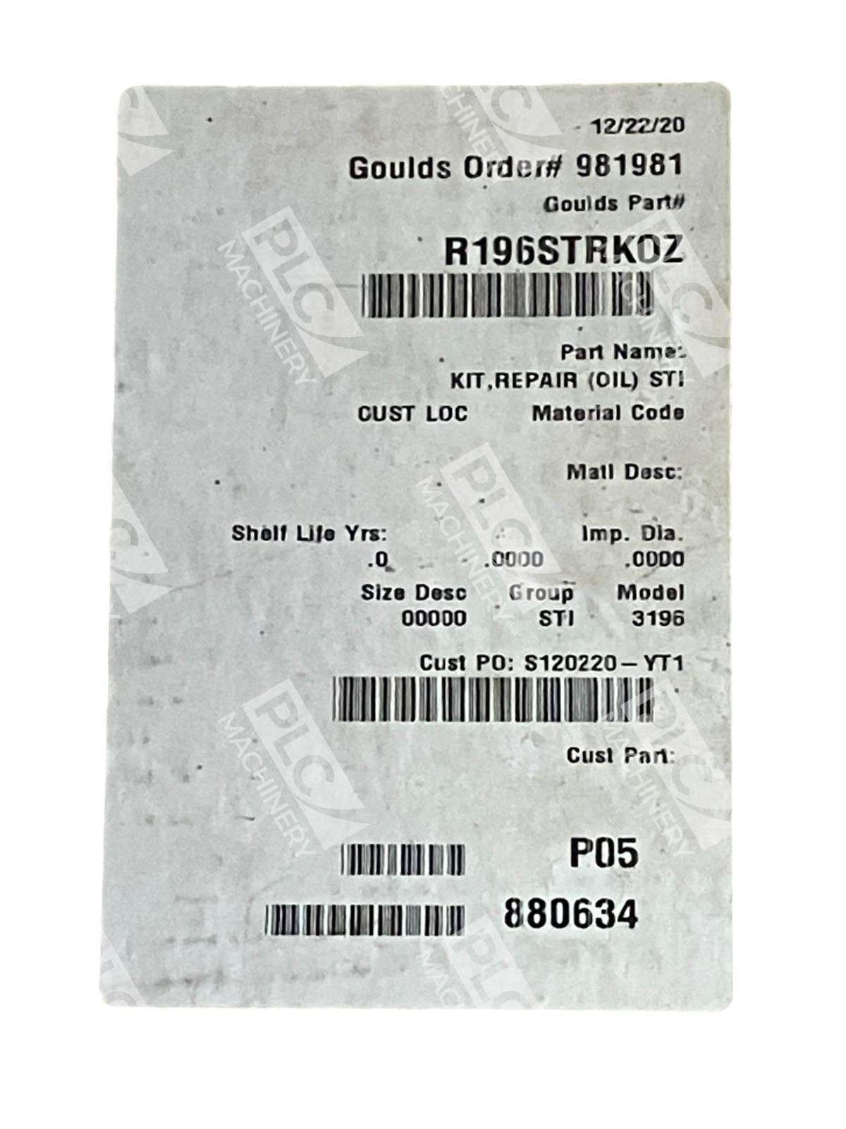 ITT Goulds Pump Repair Kit R196STRKOZ - Image 4