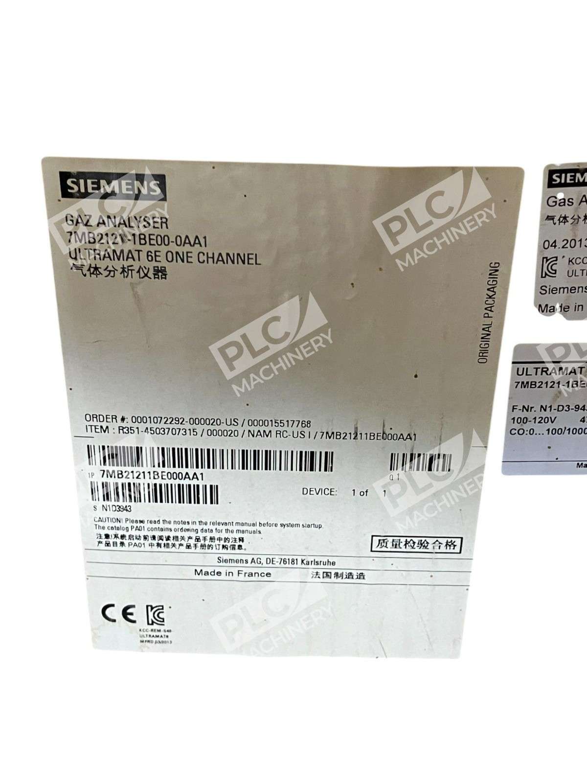 Siemens 7MB2121-1CG00-0AA1 6E One Channel Gas Analyzer 7MB2121-1BE00-0AA1 - Image 3
