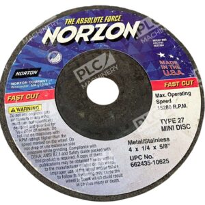 Norton 662435-10625 - Norton Norzon Type 27 4x1/4x5/8" Fast Cut Mini Disc 662435-1