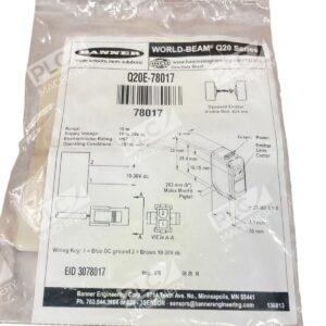 Banner Q20E-78017 - Banner 78017 Q20 Series World-Beam Q20E-78017