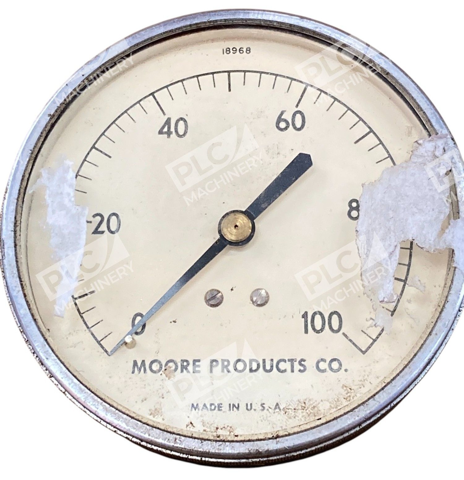 Moore 18968 - Moore Products Co Vintage 0-100PSI Round Pressure Gauge 1896