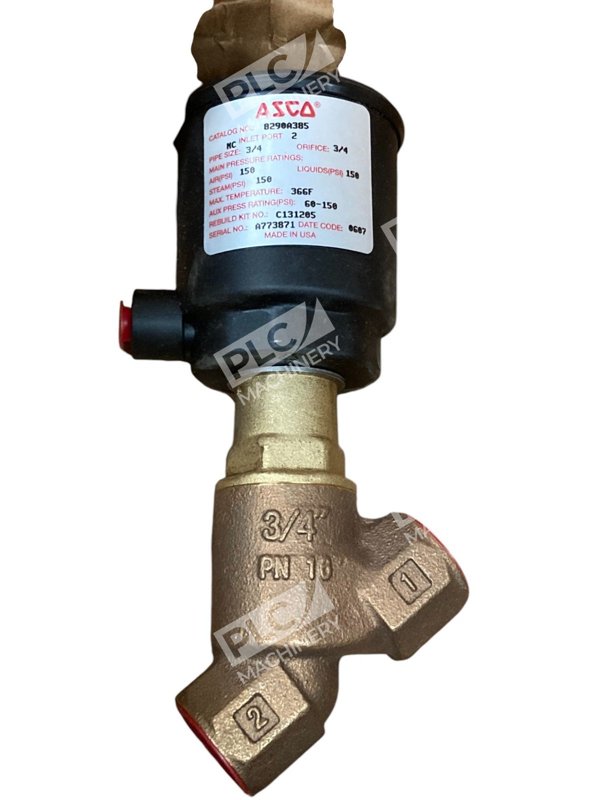ASCO 2-way 150PSI A773871 Bronze 3/4NPT Valve 2/2 NC 8290A385 - Image 4