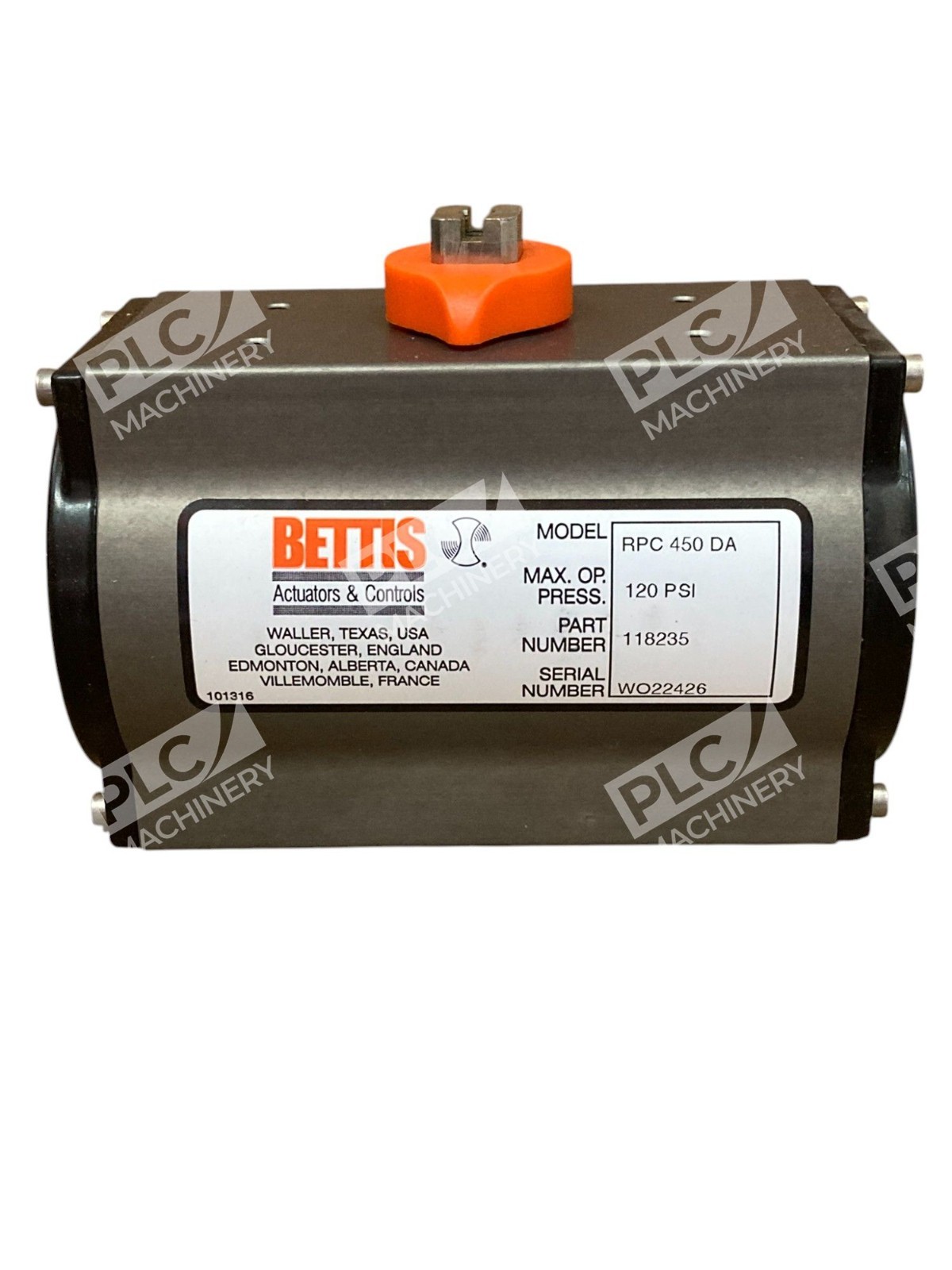 Bettis 120PSI RP 450 DAG CW DA Pneumatic Valve Actuator 118235 - Image 6