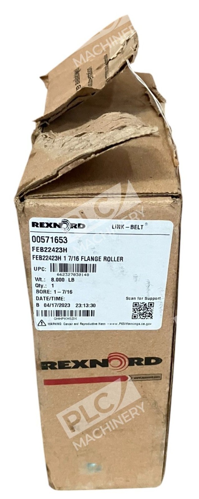 Rexnord 00571653 1-7/16" Link-Belt Flange Roller FEB22423H - Image 2