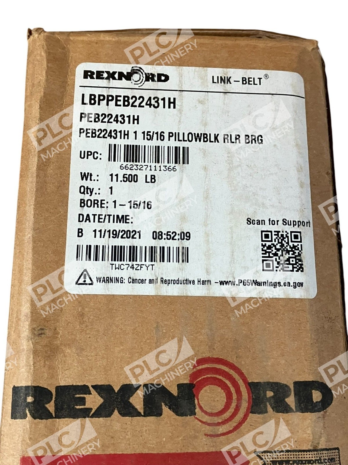 Rexnord 1-15/16" LBPPEB22431H Pillowblock Roller Bearing PEB22431H - Image 4