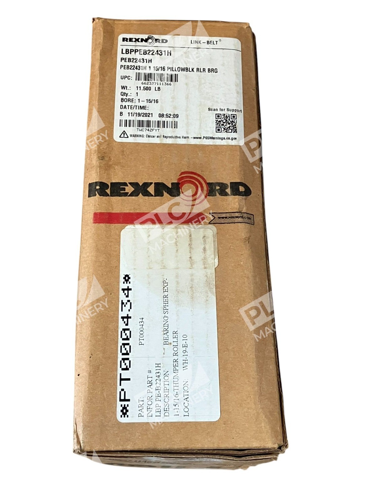 Rexnord 1-15/16" LBPPEB22431H Pillowblock Roller Bearing PEB22431H - Image 3