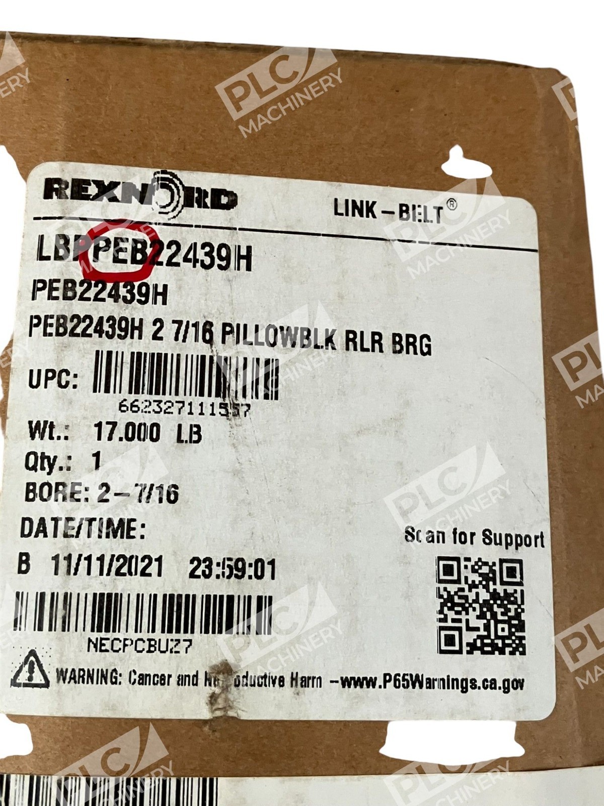 Rexnord LBPPEB22439H PT000431 2-7/16" Bearing PEB22439H - Image 4