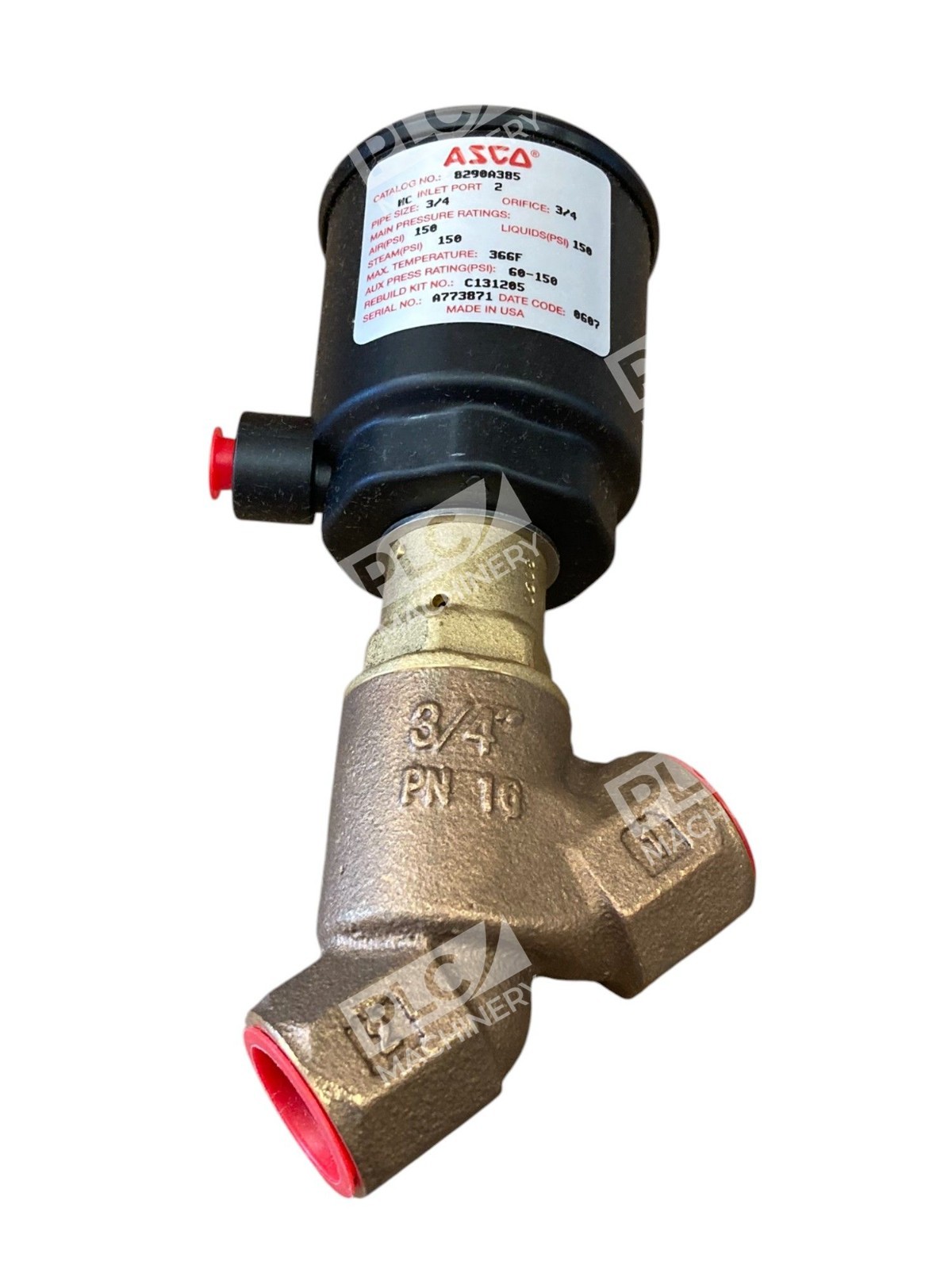 ASCO A773871 150PSI Bronze 3/4NPT Valve 2/2 NC 8290A385 - Image 5