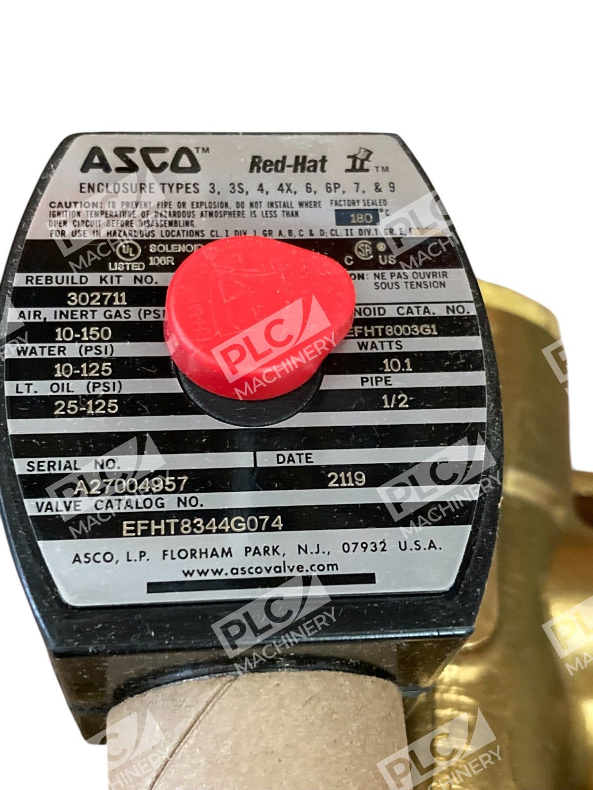 ASCO RPLS HT8344A75 120/60V 110/50V Red Hat II Solenoid Valve EFHT8344G074 - Image 10