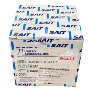 United Abrasives 70011 - United Abrasives 1"x1"x1/4" 80 Grit Straight Mandrel Flap Wh