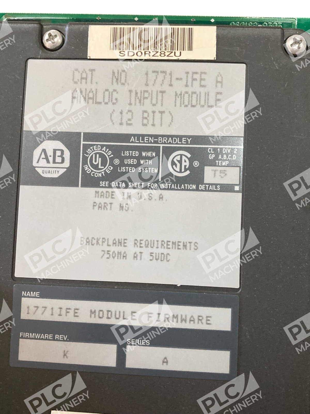 Allen Bradley AB 12 Bit Analog Input Module 1771-IFE /A - Image 3