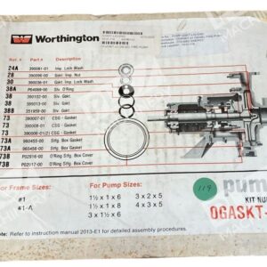 Worthington 0GASKT-01 - Worthington #1 #1-A Pump Kit Number 0GASKT-01