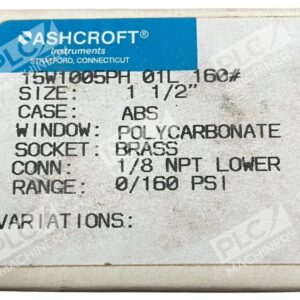 Ashcroft 15W1005PH 01L 160# - Ashcroft 1-1/2" ABS Brass 1/8NPT 0/160PSI Pressure Gauge 15W