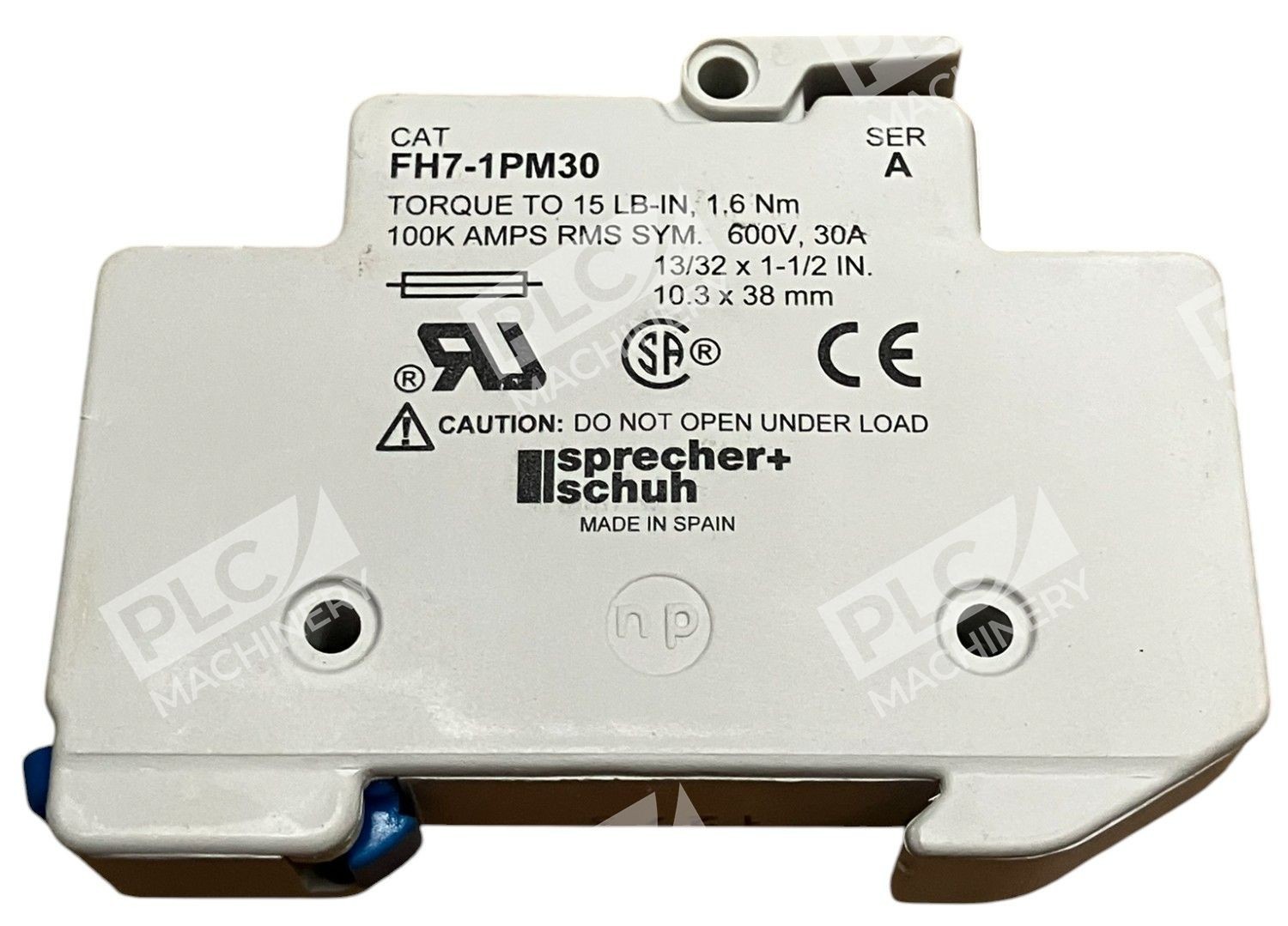 Sprechur + Schuh 30A 600V 100K Amps RMS Sym. Fuse Holder FH7-1PM30 /A - Image 3