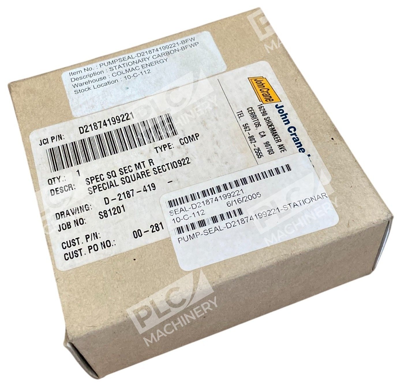 John Crane D21874199221 - John Crane Stationary Pump Seal D21874199221