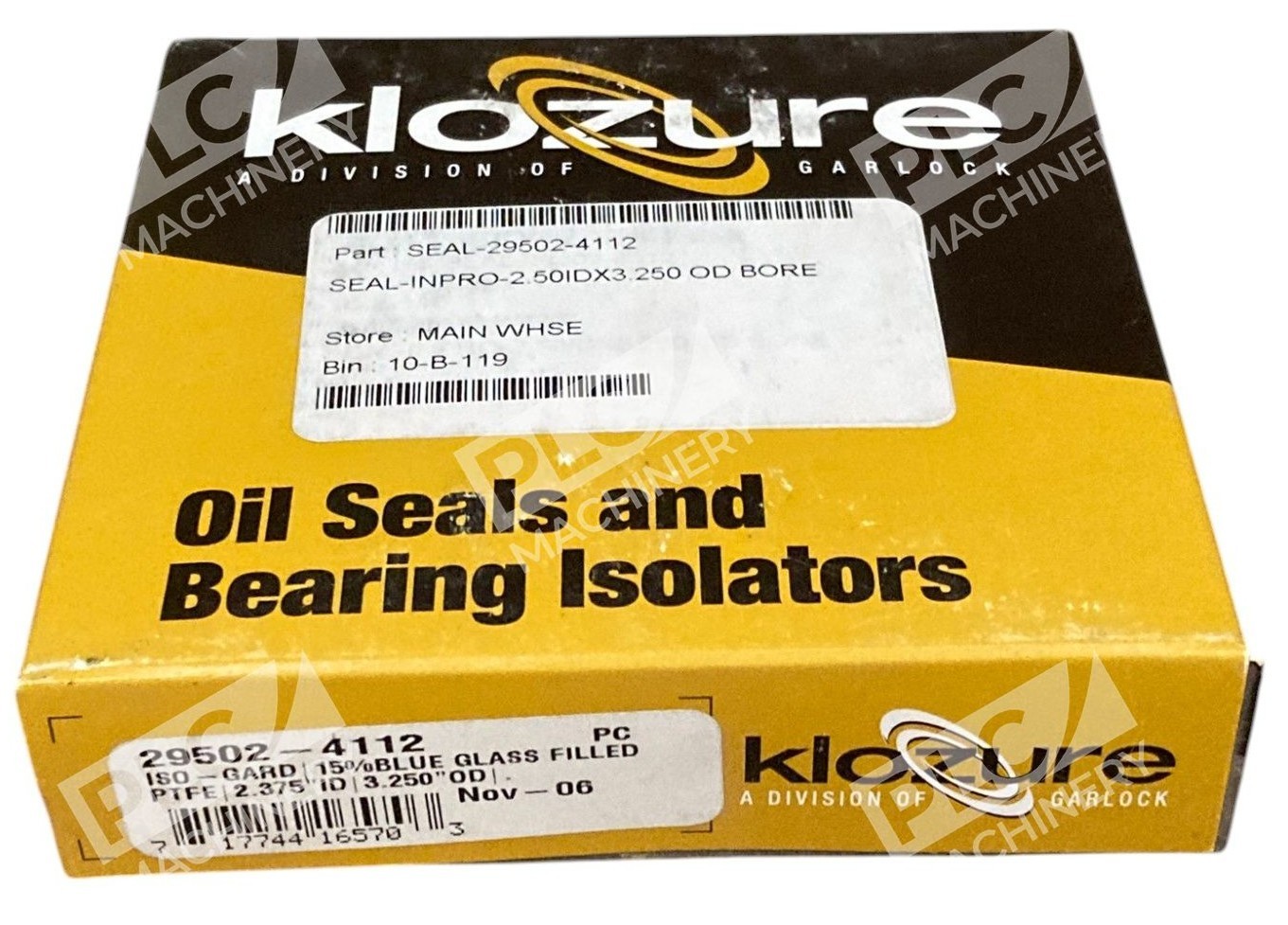 Klozure 29502-4112 - Klozure Garlock 2.375"ID 3.250"OD PTFE Bearing Isolator 2950