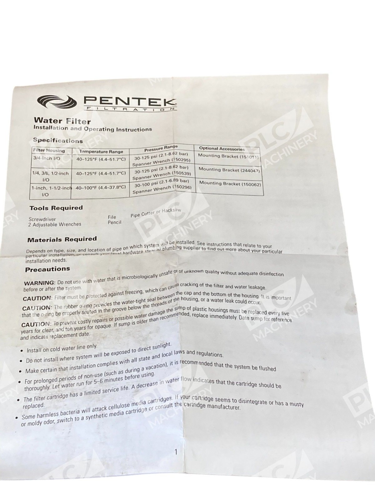 Pentek Water Filter USF-PPI - Image 10