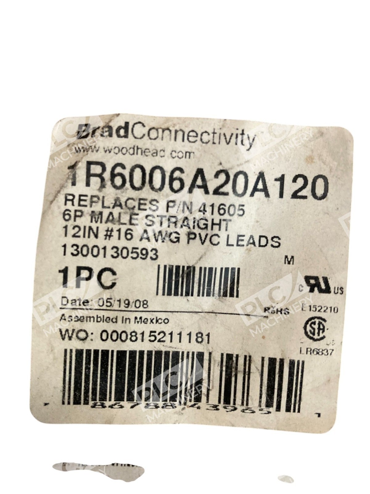 Brad Connectivity 6P Male Straight 12IN #16AWG PVC Leads Cordset 1R6006A20A120 - Image 3