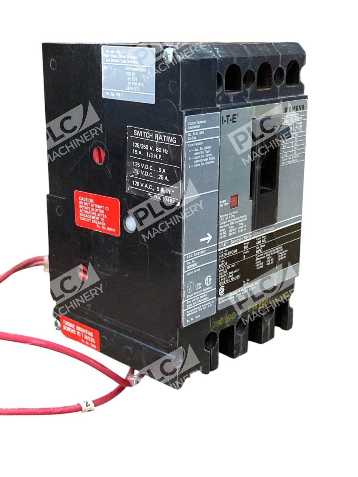 Siemens I-T-E Accessory B00ED62 W/ Sentron 50A Circuit Breaker HED43B050 - Image 3